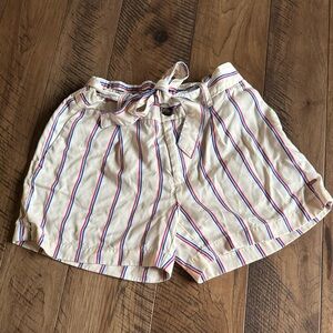 Tommy Hilfiger White Striped High Waist Shorts
